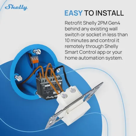 Nutipistik Shelly SHELLY 2PM GEN4 X4 Wi-Fi 230 V 10 A (4 Ühikut)