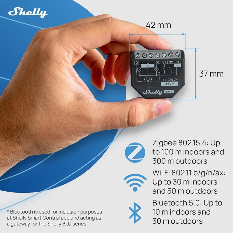Nutipistik Shelly SHELLY 2PM GEN4 X4 Wi-Fi 230 V 10 A (4 Ühikut)