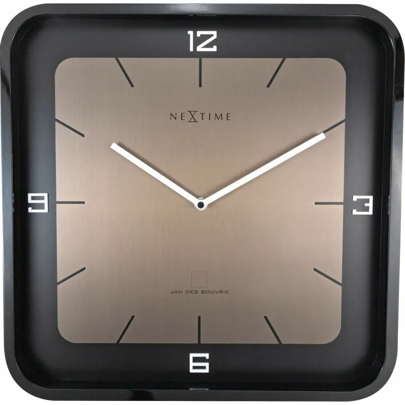 Sienas pulkstenis Nextime Melns Bronza 40 x 40 cm