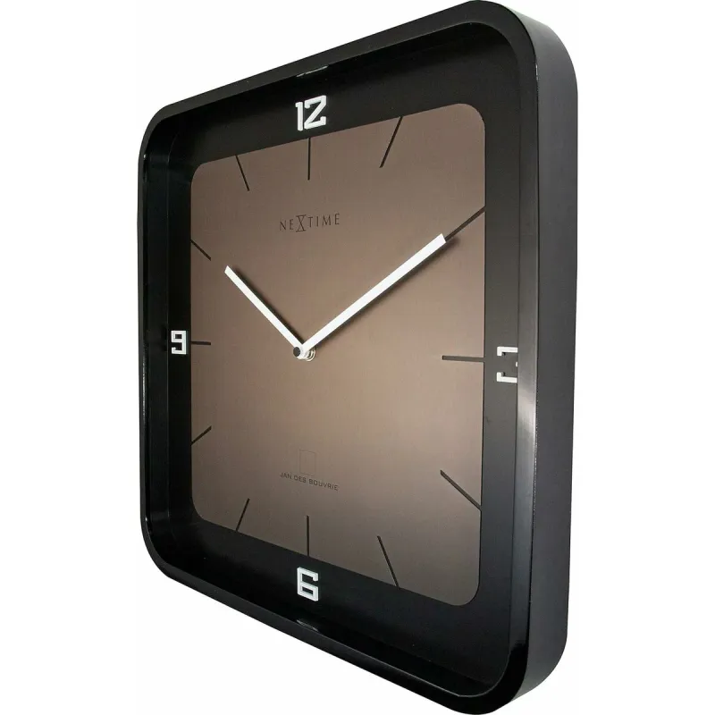 Sieninis laikrodis Nextime Juoda Auksinis 40 x 40 cm