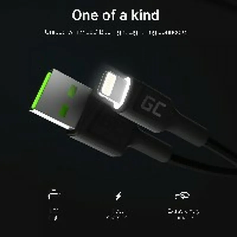 Lightning-kaapeli Green Cell KABGC12 Musta 2 m