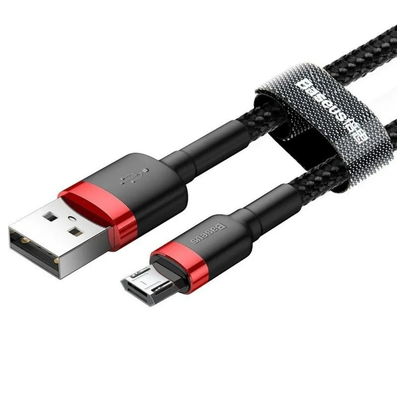 Kabelis USB į mikro USB Baseus Cafule Juoda Raudona 2 m