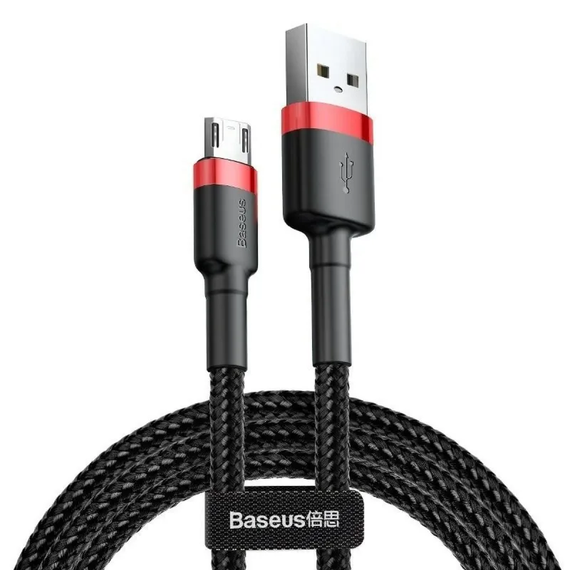 Kabelis USB į mikro USB Baseus Cafule Juoda Raudona 2 m