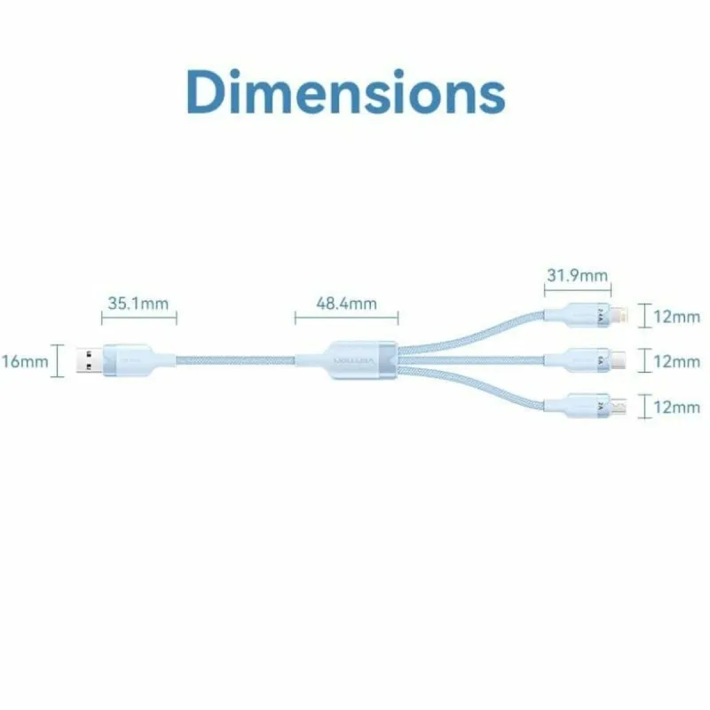 USB - Lightning kabelis Vention CTPWG