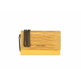 Naisten Käsilaukku Laura Ashley DUDLEY-CROCO-YELLOW Keltainen 22 x 12 x 5 cm