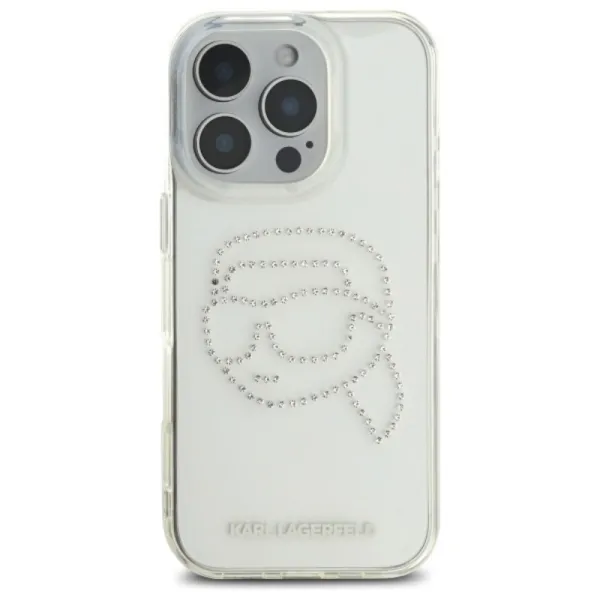 Karl Lagerfeld IML Rhinestones Karl Head - Case for iPhone 16 Pro Max (transparent)