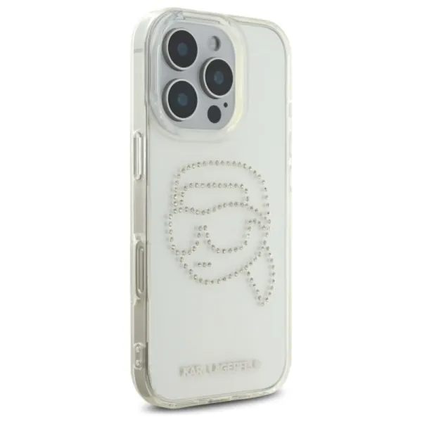 Karl Lagerfeld IML Rhinestones Karl Head - Case for iPhone 16 Pro Max (transparent)
