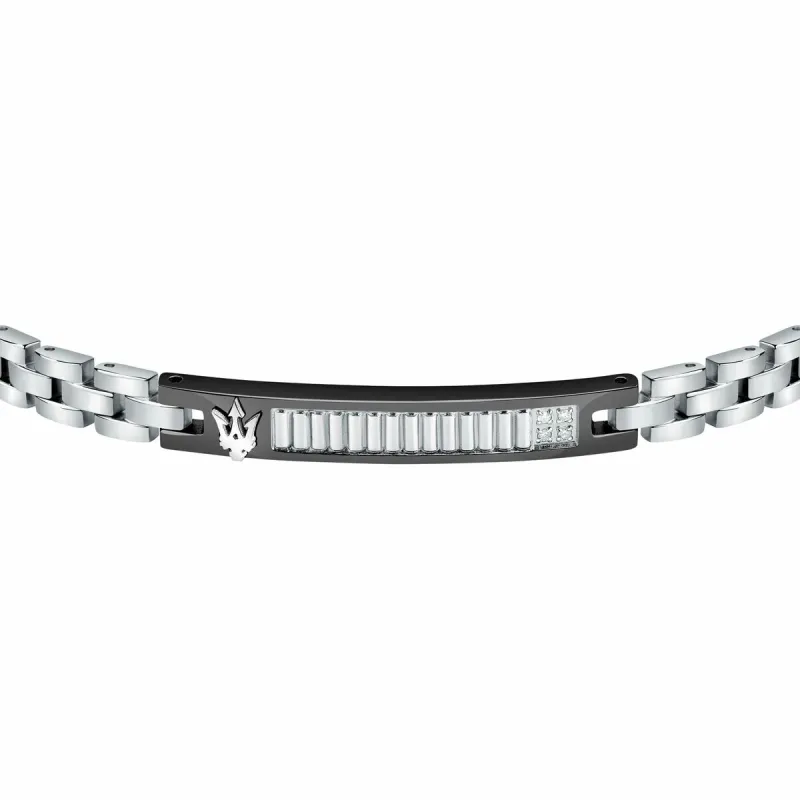 Miesten rannekorut Maserati Ruostumaton teräs 21,5 cm Hopeinen