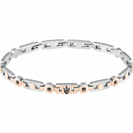 Miesten rannekorut Maserati Ruostumaton teräs 21,5 cm Hopeinen