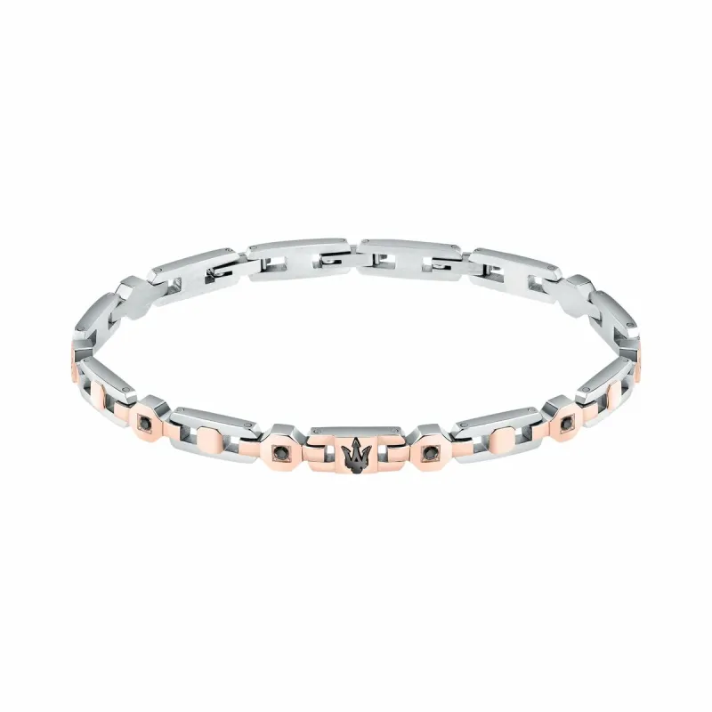 Miesten rannekorut Maserati Ruostumaton teräs 21,5 cm Hopeinen