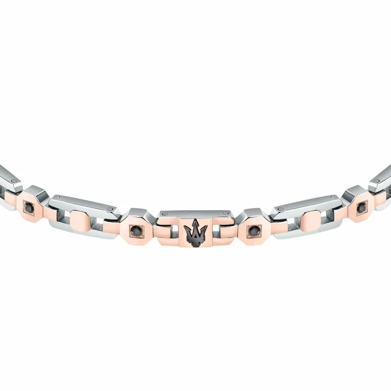 Miesten rannekorut Maserati Ruostumaton teräs 21,5 cm Hopeinen
