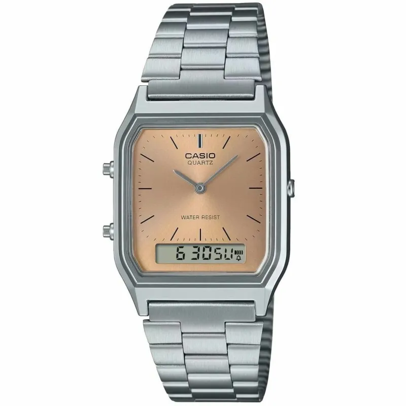 Часы унисекс Casio EDGY COLLECTION SUNRAY DIAL - PINK COPPER Серебристый