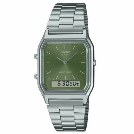 Unisex Pulkstenis Casio EDGY COLLECTION SUNRAY DIAL - GREEN MOSS Zaļš Sudrabains