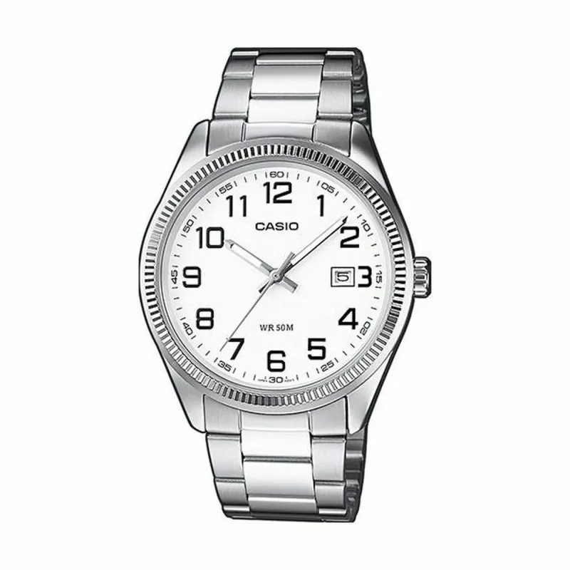 Часы унисекс Casio DATE Белый Серебристый (Ø 39 mm) (Ø 38,5 mm)
