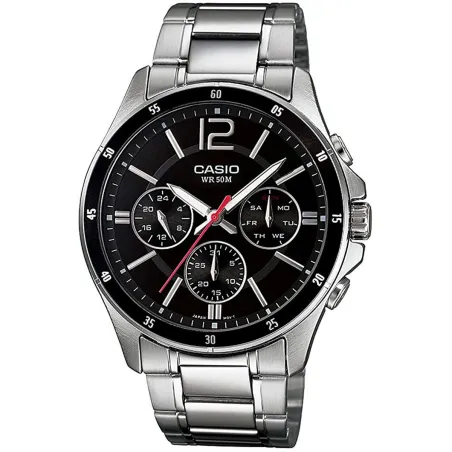 Meeste Kell Casio MULTIFUNCTION CALENDAR - BLACK Must Hõbedane (Ø 43,5 mm) (Ø 35 mm)