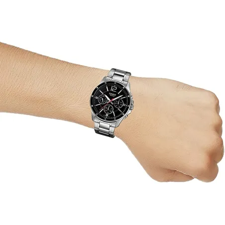 Meeste Kell Casio MULTIFUNCTION CALENDAR - BLACK Must Hõbedane (Ø 43,5 mm) (Ø 35 mm)