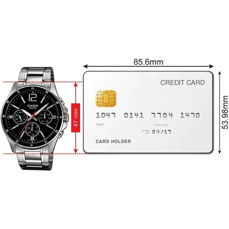 Meeste Kell Casio MULTIFUNCTION CALENDAR - BLACK Must Hõbedane (Ø 43,5 mm) (Ø 35 mm)