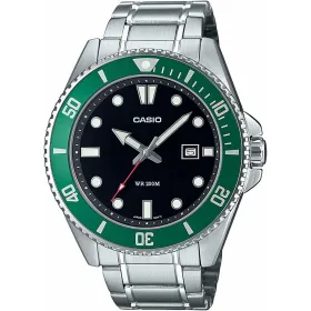 Meeste Kell Casio DIVER DATE 200M - BLACK Must Hõbedane (Ø 44 mm) (Ø 46 mm)