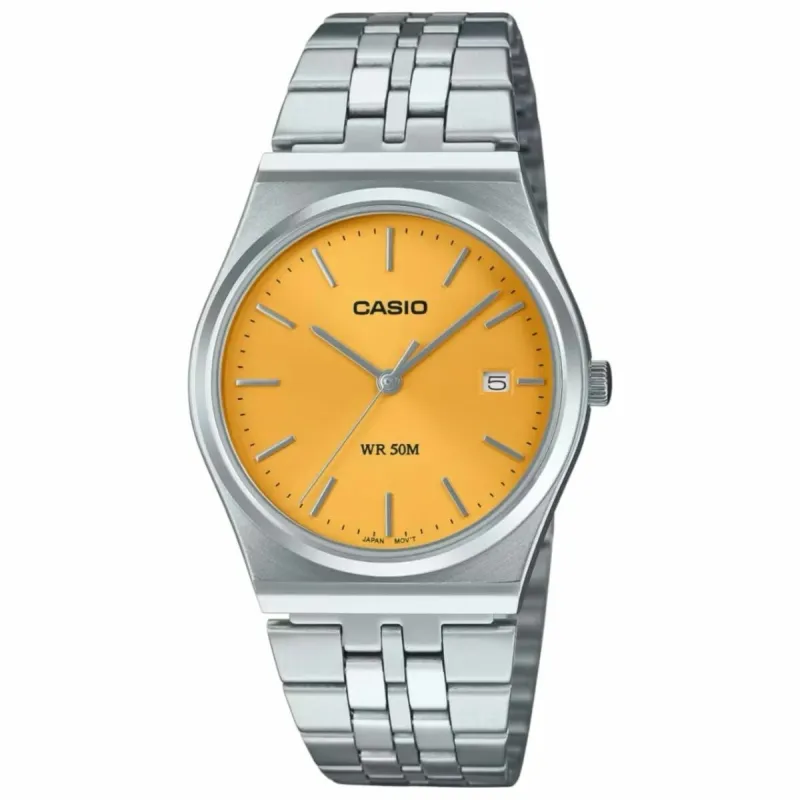 Men's Watch Casio DATE - OCHER YELLOW ***SPECIAL PRICE*** Yellow Silver (Ø 35 mm)