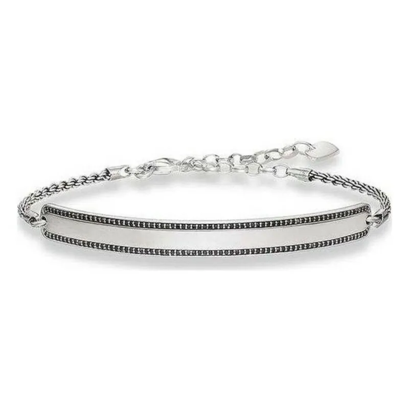 Unisex Aproce Thomas Sabo LBA0009-643-11 Sudrabains Melns 19 cm 15-18 cm