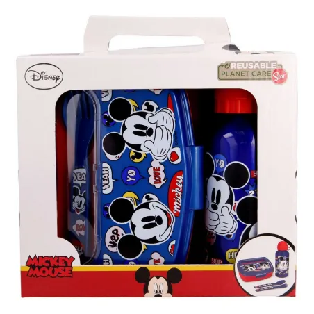 Laste lauanõude komplekt Mickey Mouse Happy smiles 21 x 18 x 7 cm Punane Sinine
