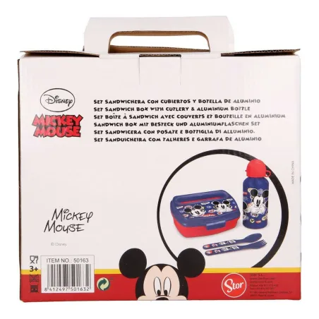 Laste lauanõude komplekt Mickey Mouse Happy smiles 21 x 18 x 7 cm Punane Sinine