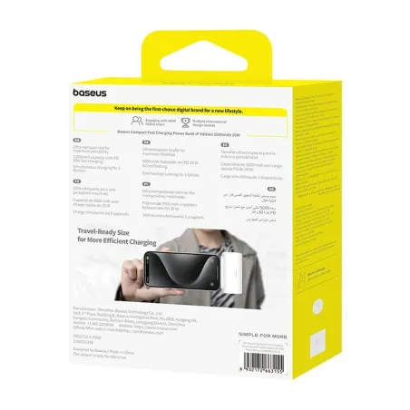 Powerbank Baseus P10068307213-00 Valge 5000 mAh
