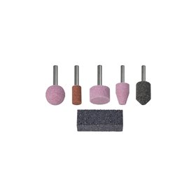 Mounted Stone Set 5 Pcs. 6 mm shank, plus dressing stone
