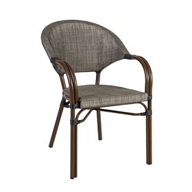 Chair BAMBUS with armrests, brown