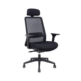 Task chair SANTO black mesh fabric