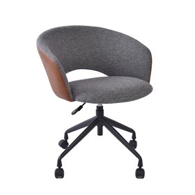 Task chair KARINA with castors, grey/light brown