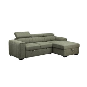 Corner sofa bed ODELIA RC, light green