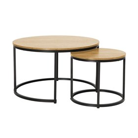 Coffee table HEDVIG 2pcs set, ash/black
