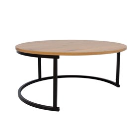 Coffee table BRITU D80xH35cm, light wood