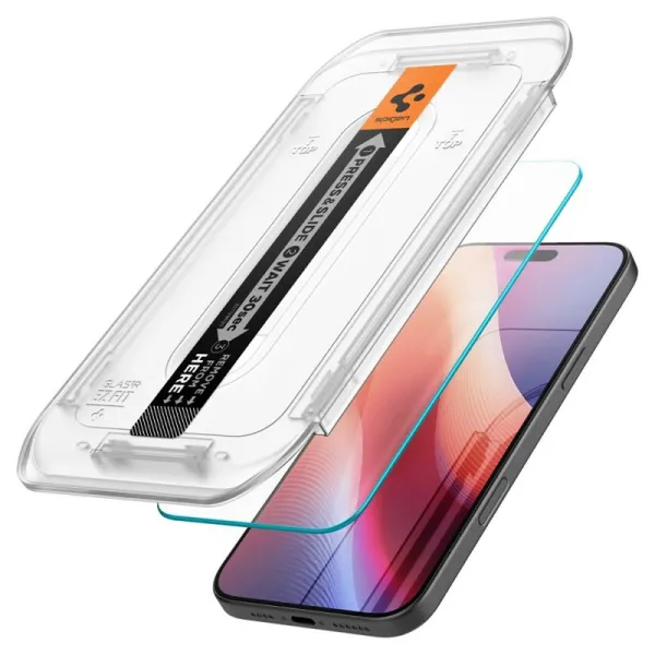 SZK£O HARTOWANE SPIGEN GLAS.TR ”EZ FIT” 2-PACK IPHONE 16 Pro / 17 / 17 Pro CLEAR