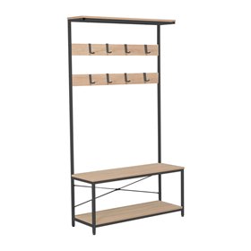 Hallway self HEDVIG 100x36xH180cm, ash/black