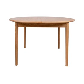 Dining table TROYES D100+32xH75cm, oak