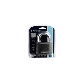 Padlock APECS PD-01-63, 3 keys, BLISTER