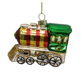 Christmas ornament JOY TRAIN 9.5cm, glass