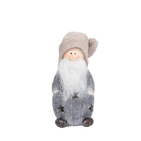 Standing santa STAR LIGHT, H35cm, silver