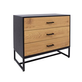 Side board AMSTERDAM 80x40xH75cm, oak/black