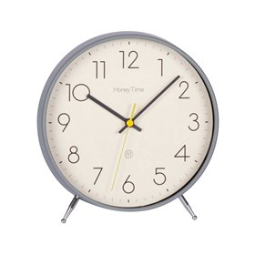 Clock TIMELINE H21.8cm, grey