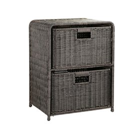 Shelf with 2 baskets BASILE 40x30xH53cm, dark