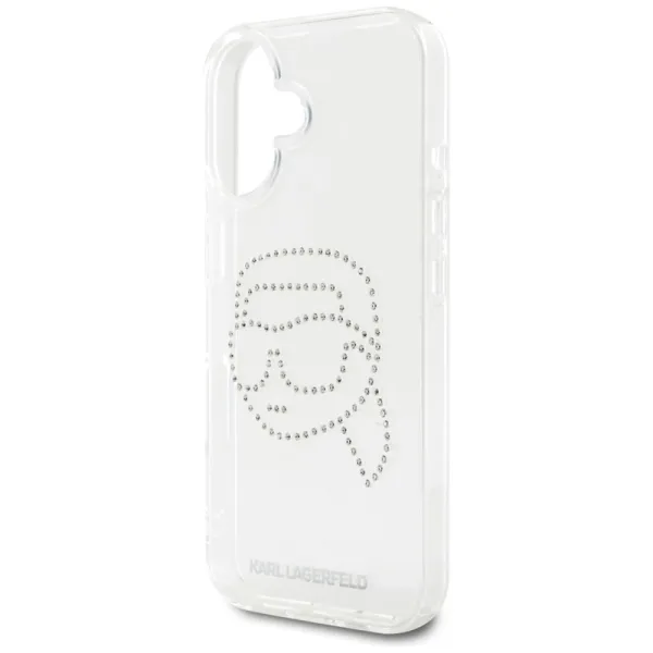 Karl Lagerfeld IML Rhinestones Karl Head - Case for iPhone 16 (transparent)