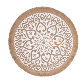 Placemat SOL D41cm, white pattern, mix