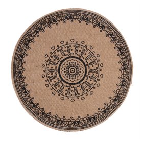 Placemat SOL D41cm, black pattern, mix