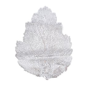 Placemat BIG LEAF, 36x45cm, silver