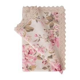 Table mat HOLLY 75x75cm, painted roses