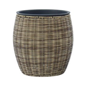 Planter WICKER D30xH30cm, light brown