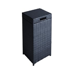 Trash box WICKER 30x30xH71cm, black